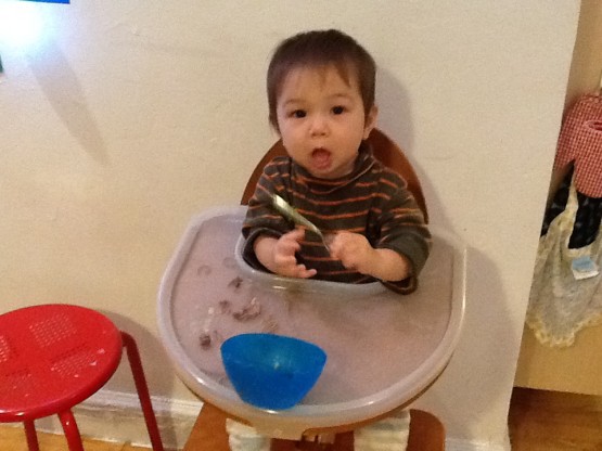 Li-Ong slurps noodles